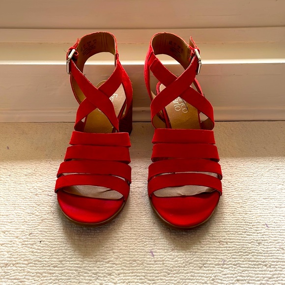 Franco Sarto Red Strappy Heel - Picture 1 of 4